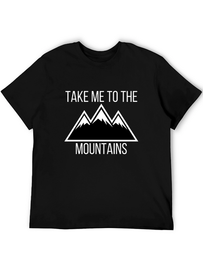 Take Me To The Mountains Black Graphic T-Shirt