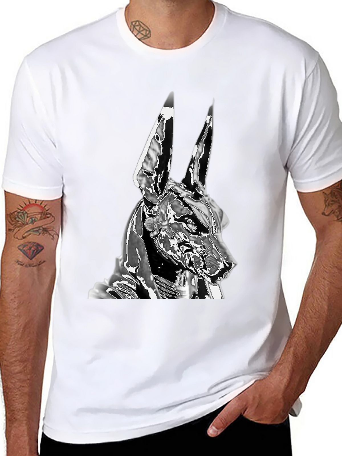 Anubis Graphic Tee - Black Cotton Blend