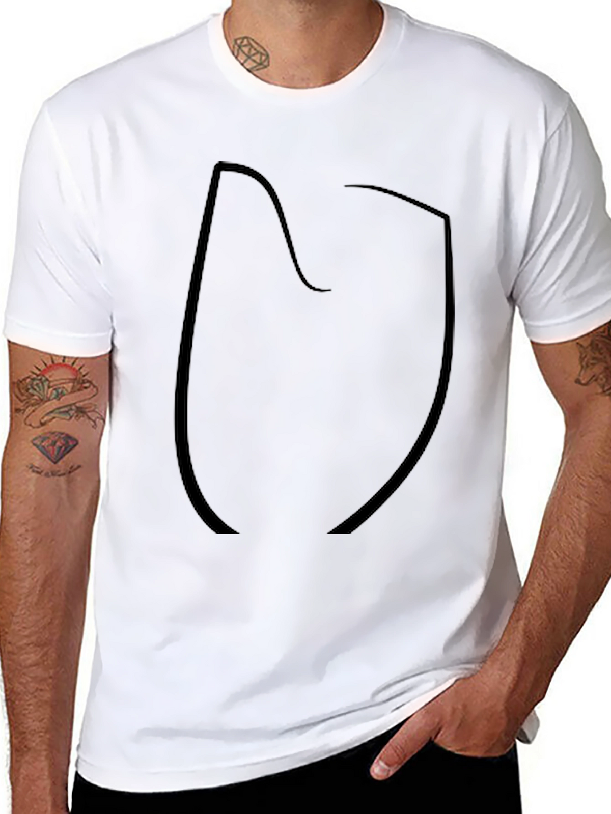 Mens Black Short Sleeve Graphic T-Shirt