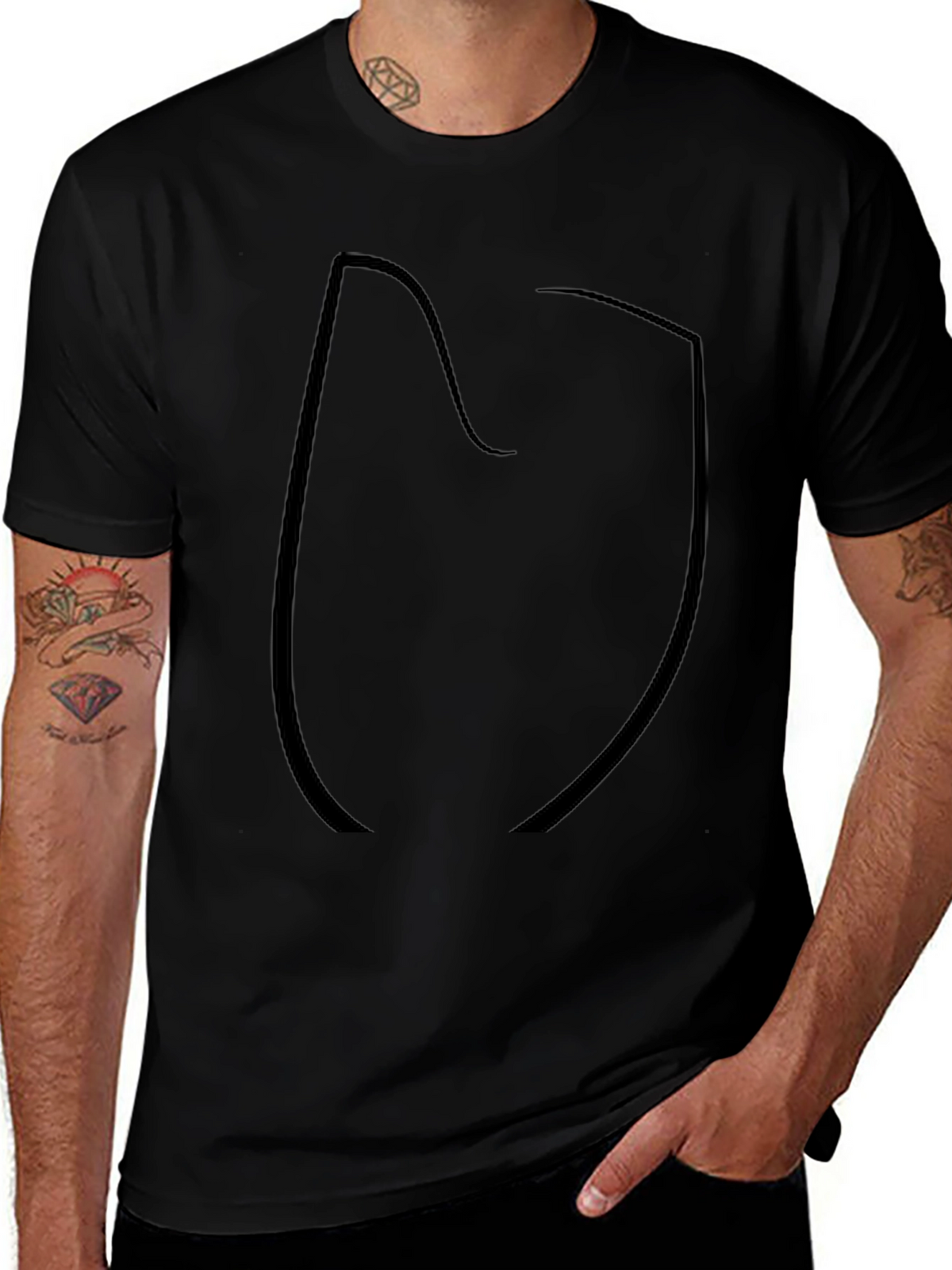 Mens Black Short Sleeve Graphic T-Shirt