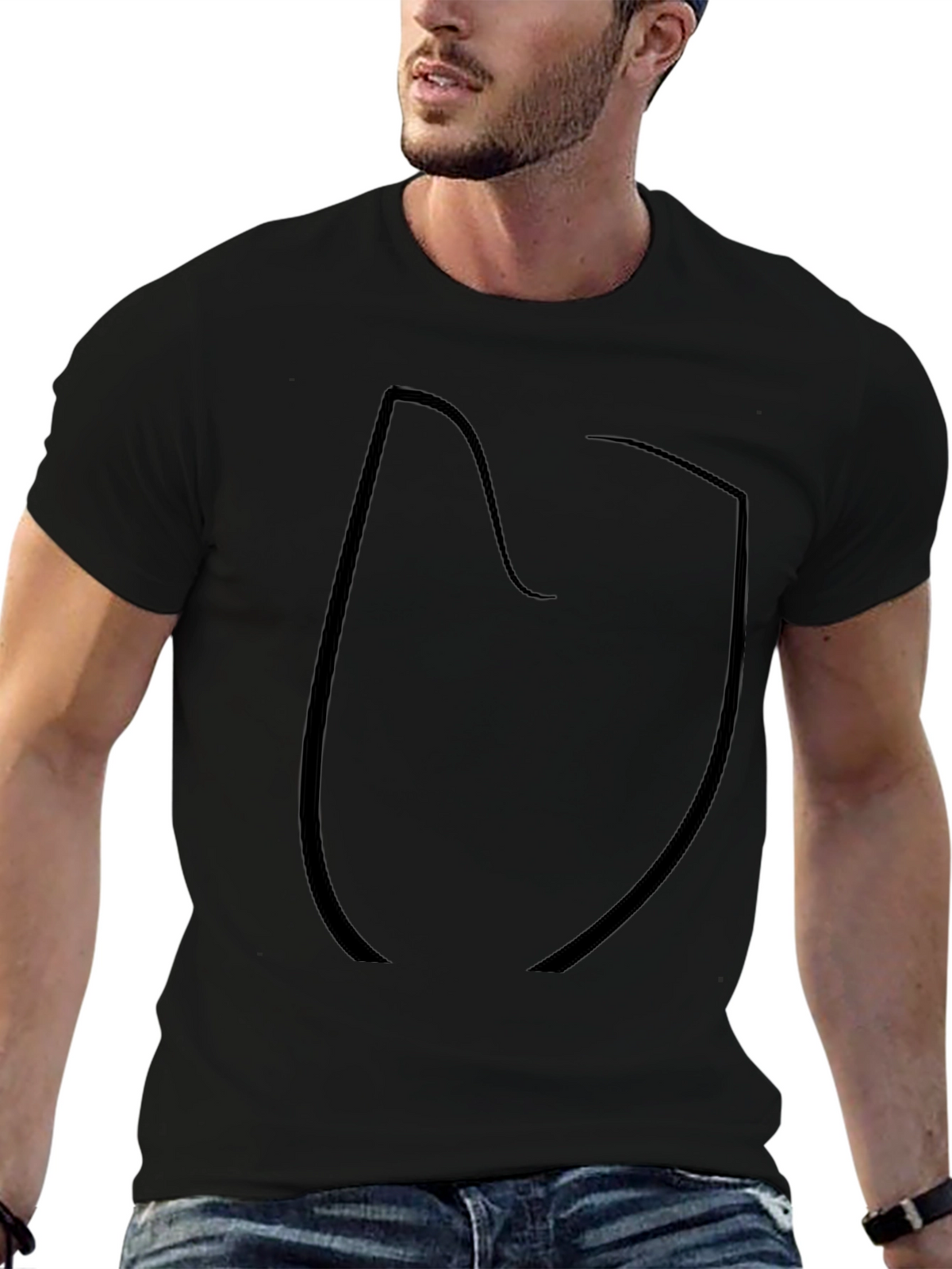 Mens Black Short Sleeve Graphic T-Shirt