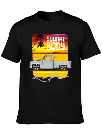 Square Body Life Black Graphic T-Shirt