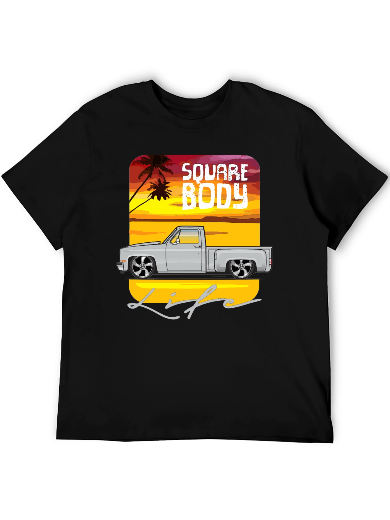 Square Body Life Black Graphic T-Shirt