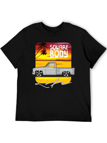 Square Body Life Black Graphic T-Shirt