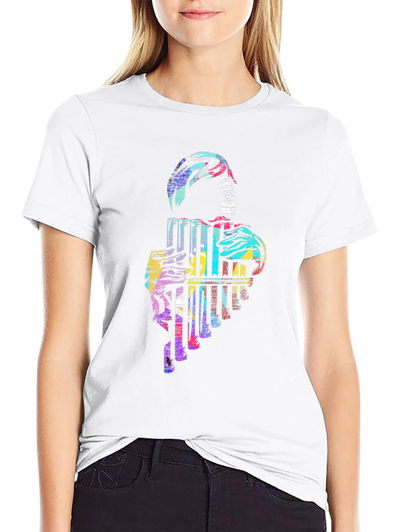 Abstract Pan Flute Graphic T-Shirt