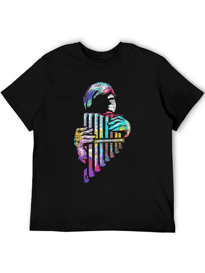 Abstract Pan Flute Graphic T-Shirt