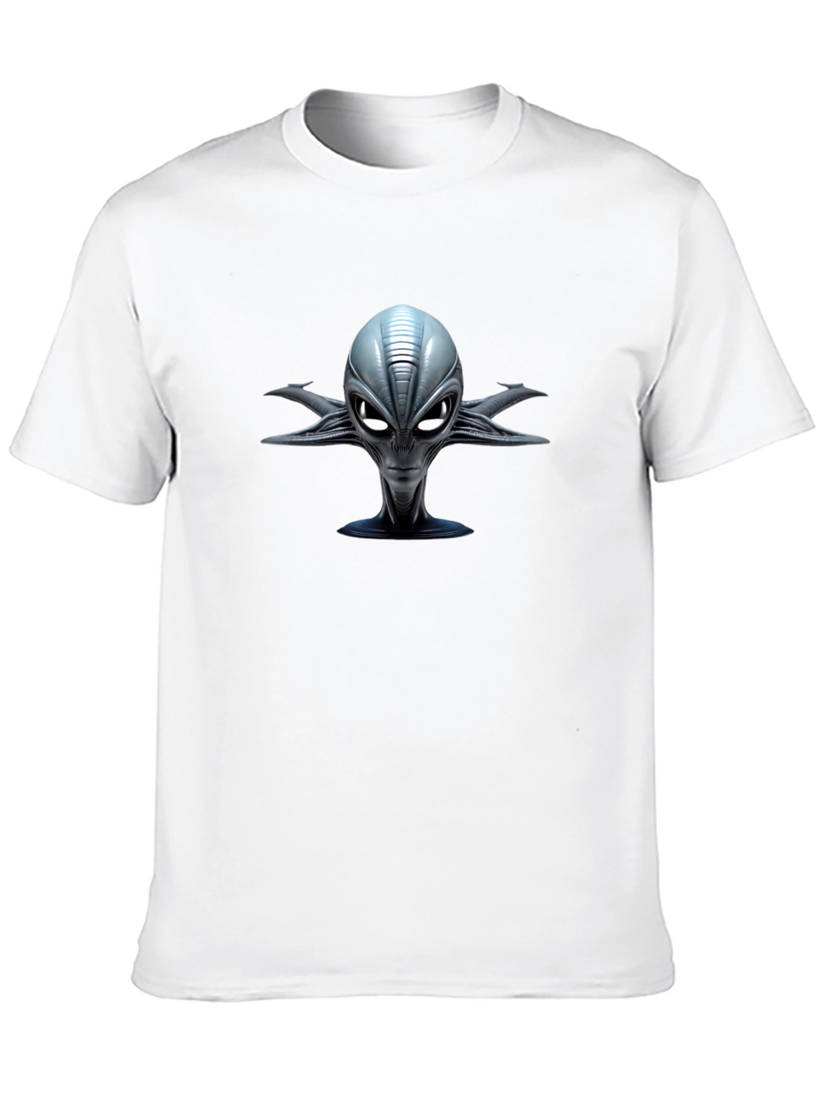Alien Head Graphic Print Black T-Shirt