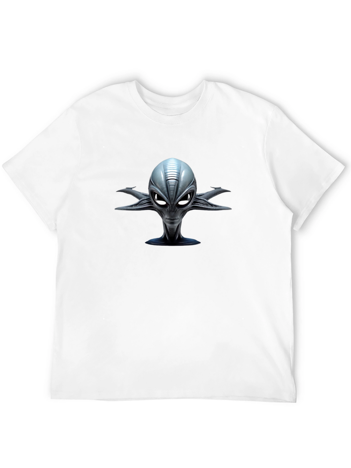 Alien Head Graphic Print Black T-Shirt