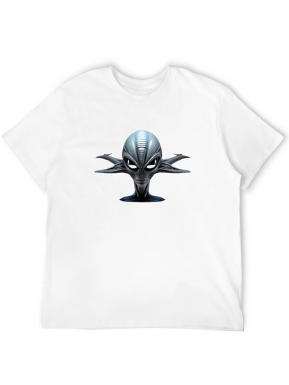 Alien Head Graphic Print Black T-Shirt