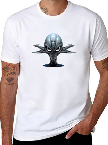 Alien Head Graphic Print Black T-Shirt