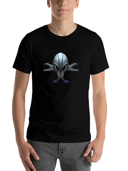 Alien Head Graphic Print Black T-Shirt