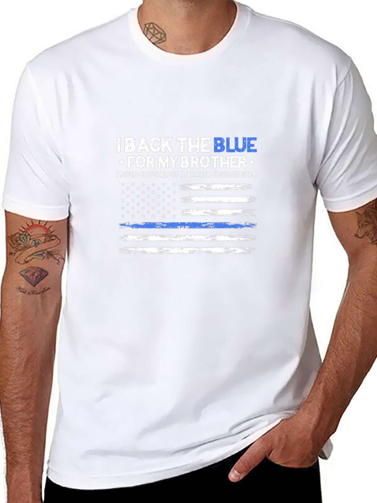 I Back The Blue T-Shirt - Proud Police Brother