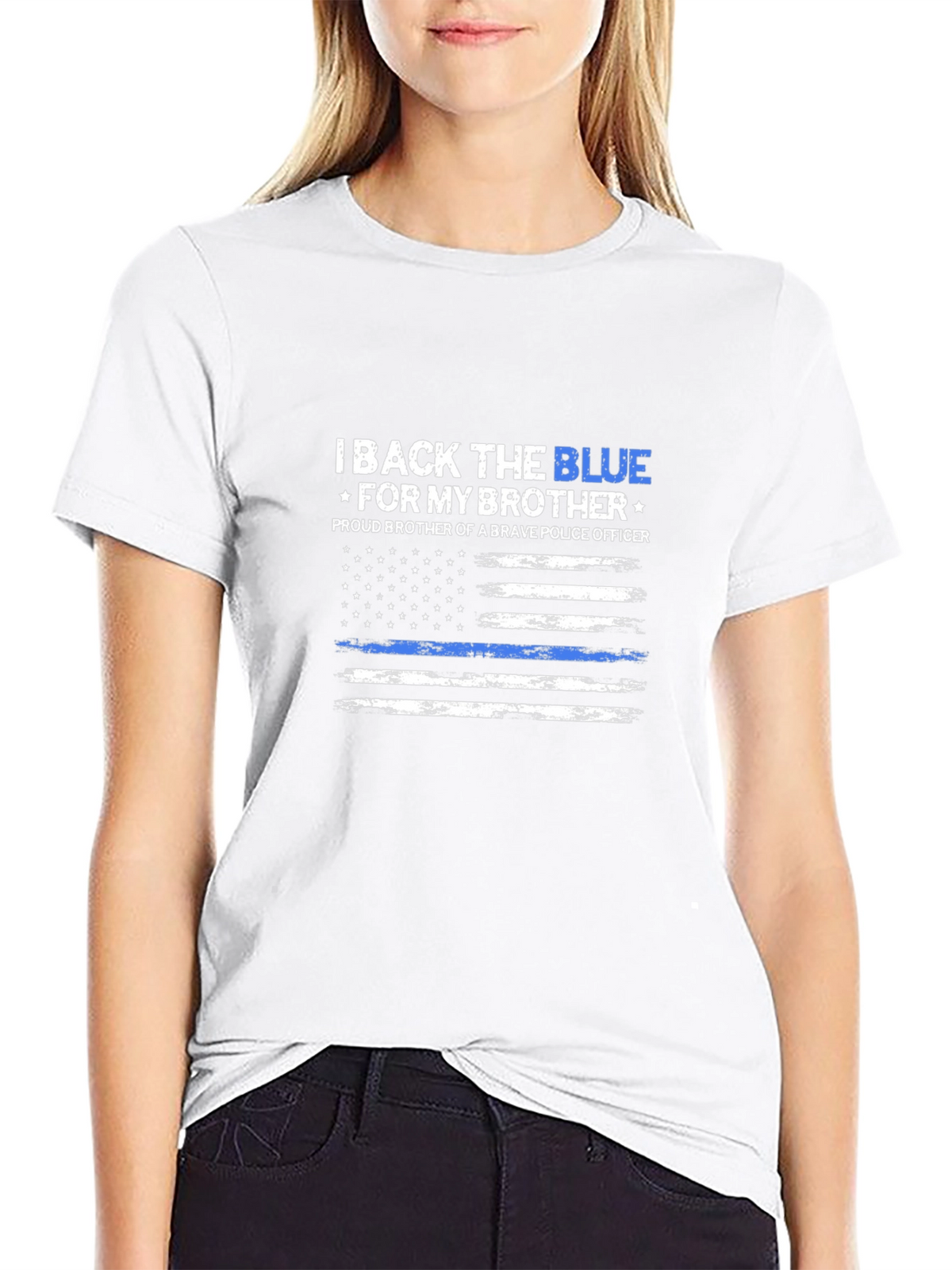 I Back The Blue T-Shirt - Proud Police Brother