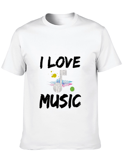 I Love Music Graphic Tee - Black