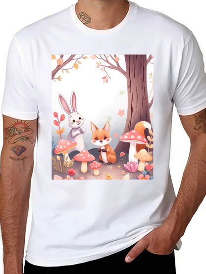 Cartoon Animals on Black Tee