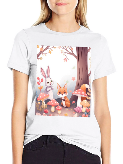 Cartoon Animals on Black Tee