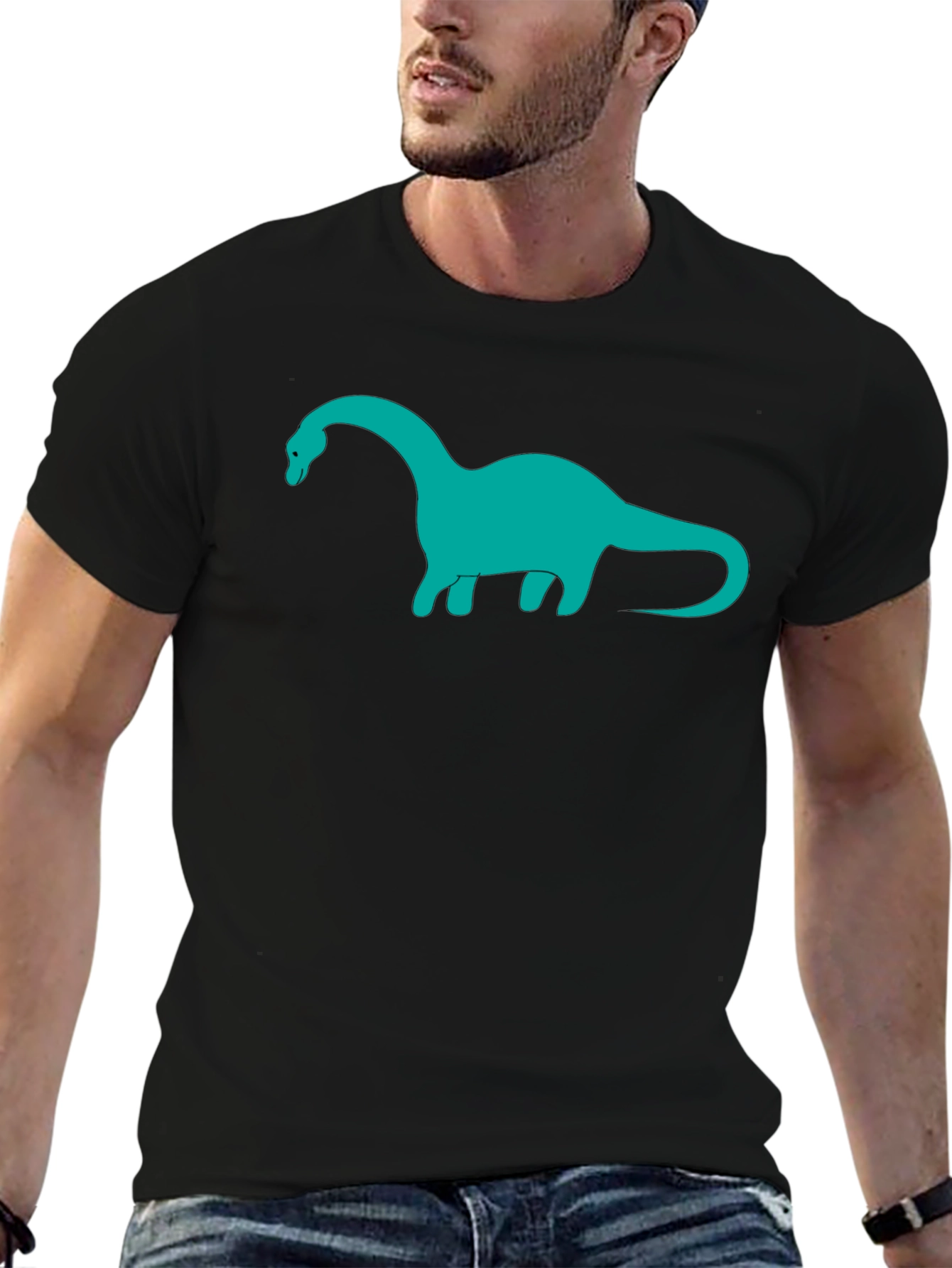 Dinosaur Graphic Tee - Black Cotton Blend