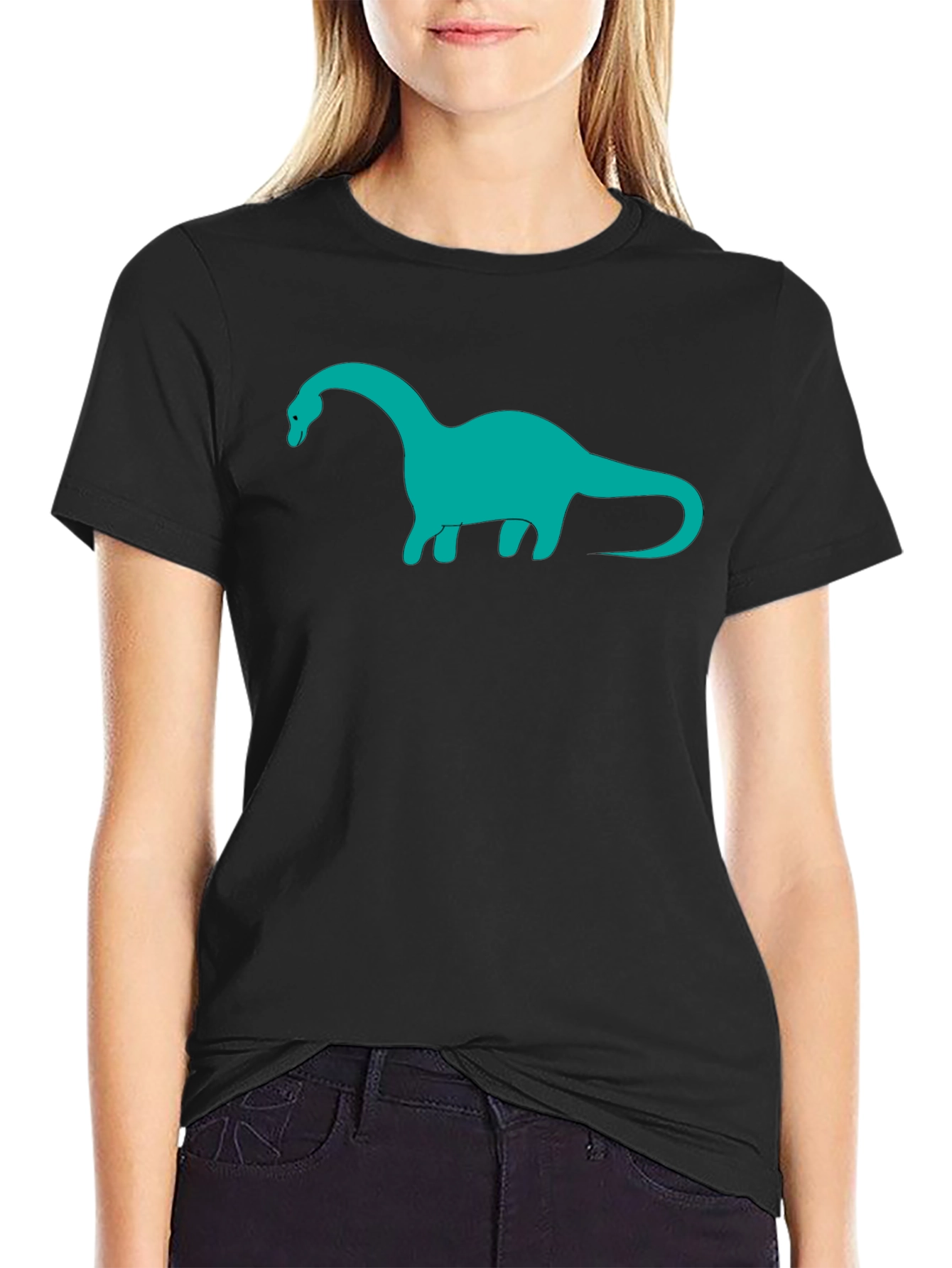 Dinosaur Graphic Tee - Black Cotton Blend