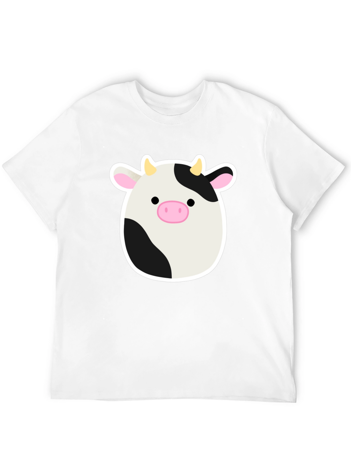 Cute Cartoon Cow Graphic Print Black T-Shirt
