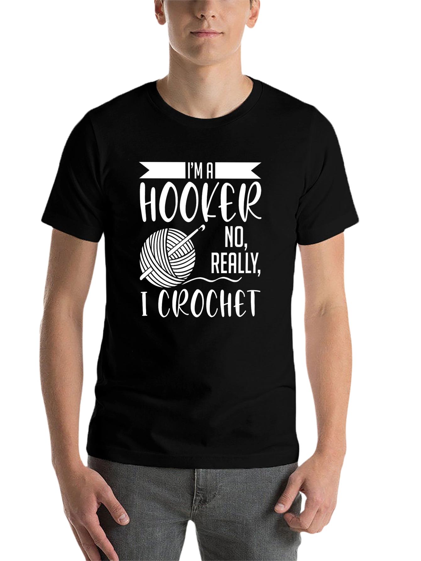 Im a Hooker I Crochet Novelty Graphic T-Shirt