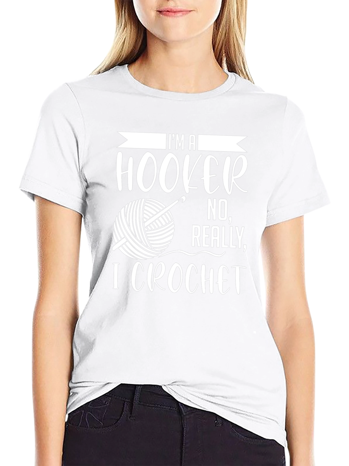 Im a Hooker I Crochet Novelty Graphic T-Shirt