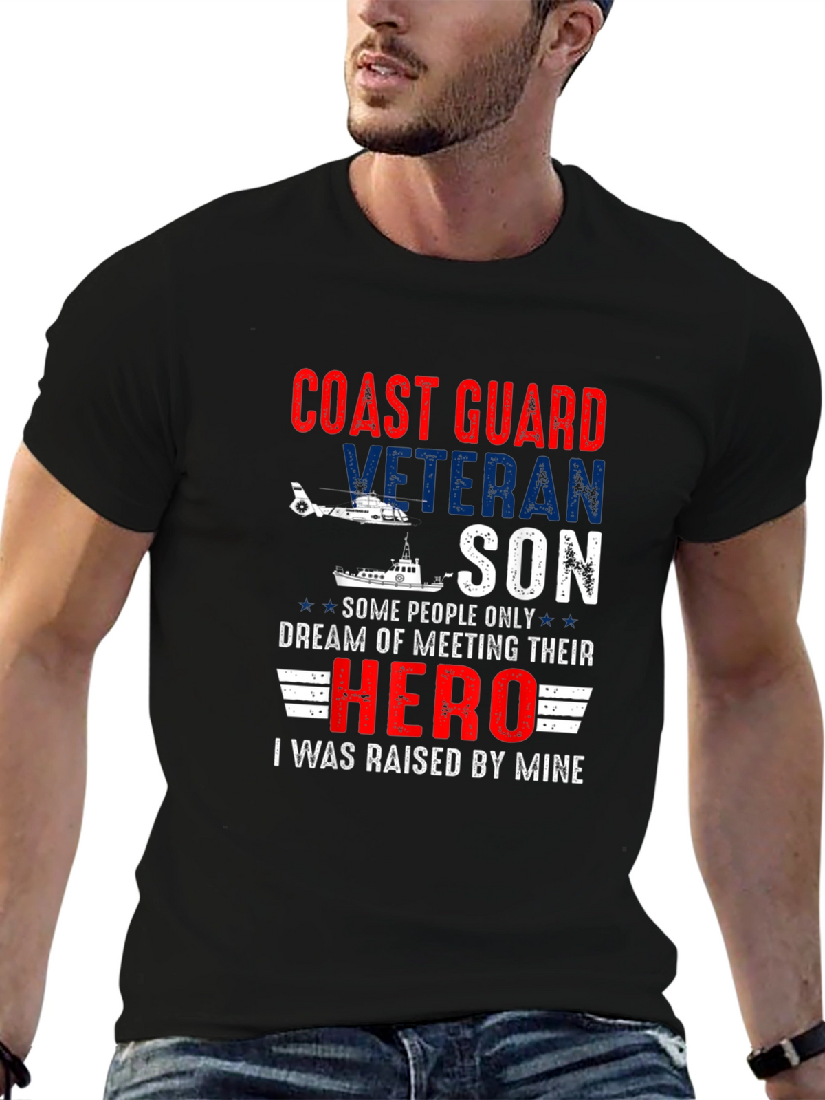 Coast Guard Veteran Son T-Shirt Hero