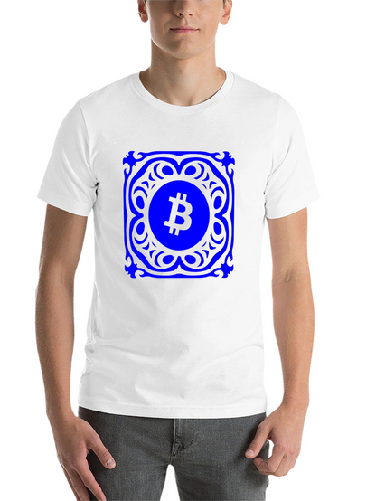 Bitcoin Blue Mandala Graphic Black T-Shirt