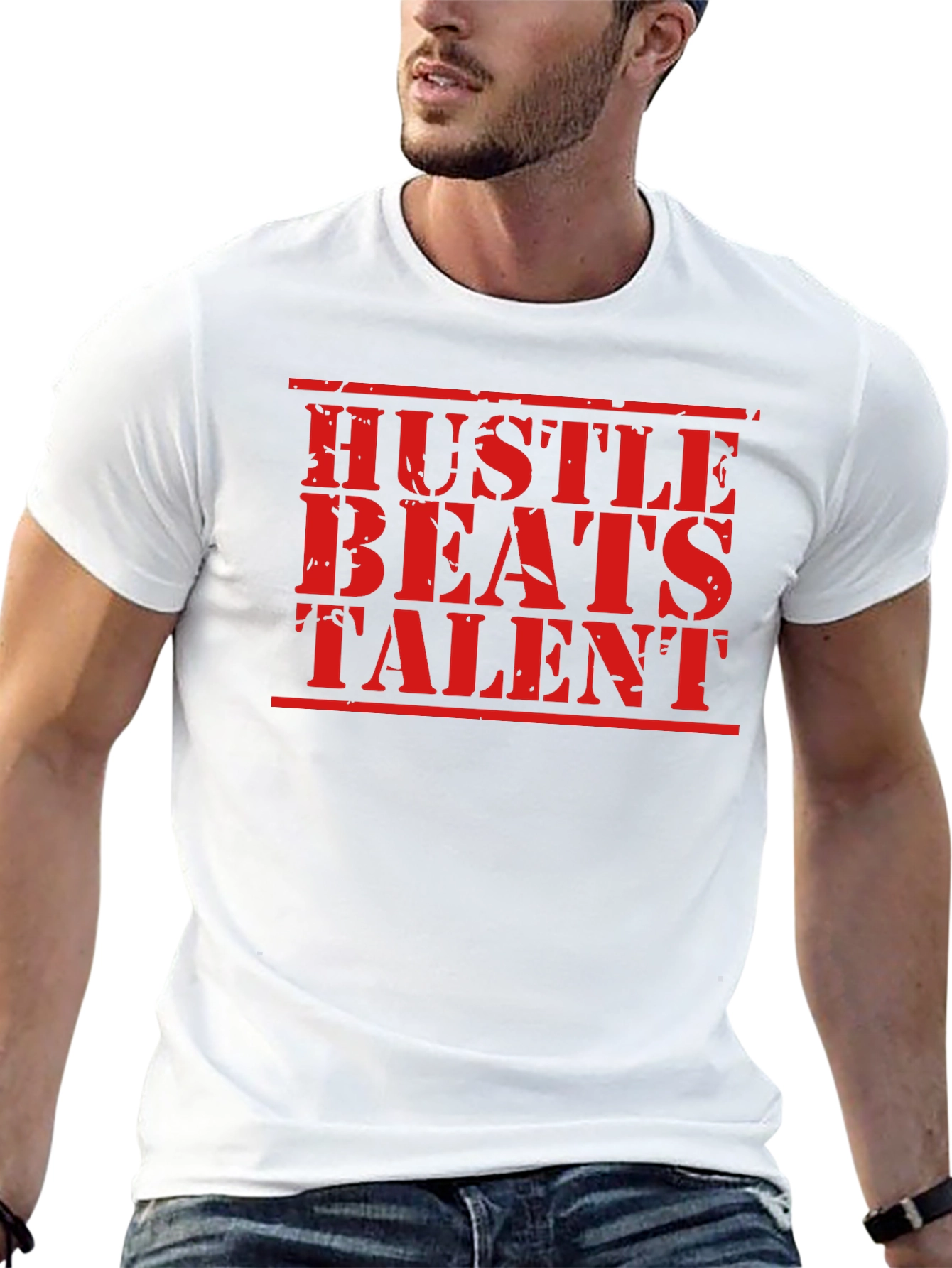 Hustle Beats Talent Graphic T-Shirt