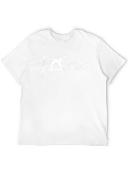Dog Lover Heartbeat T-Shirt - Dalmatian Design
