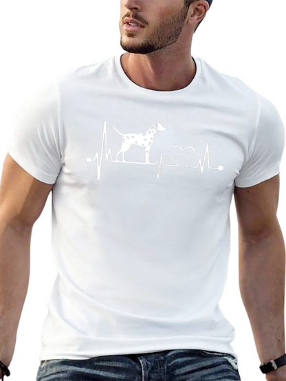 Dog Lover Heartbeat T-Shirt - Dalmatian Design