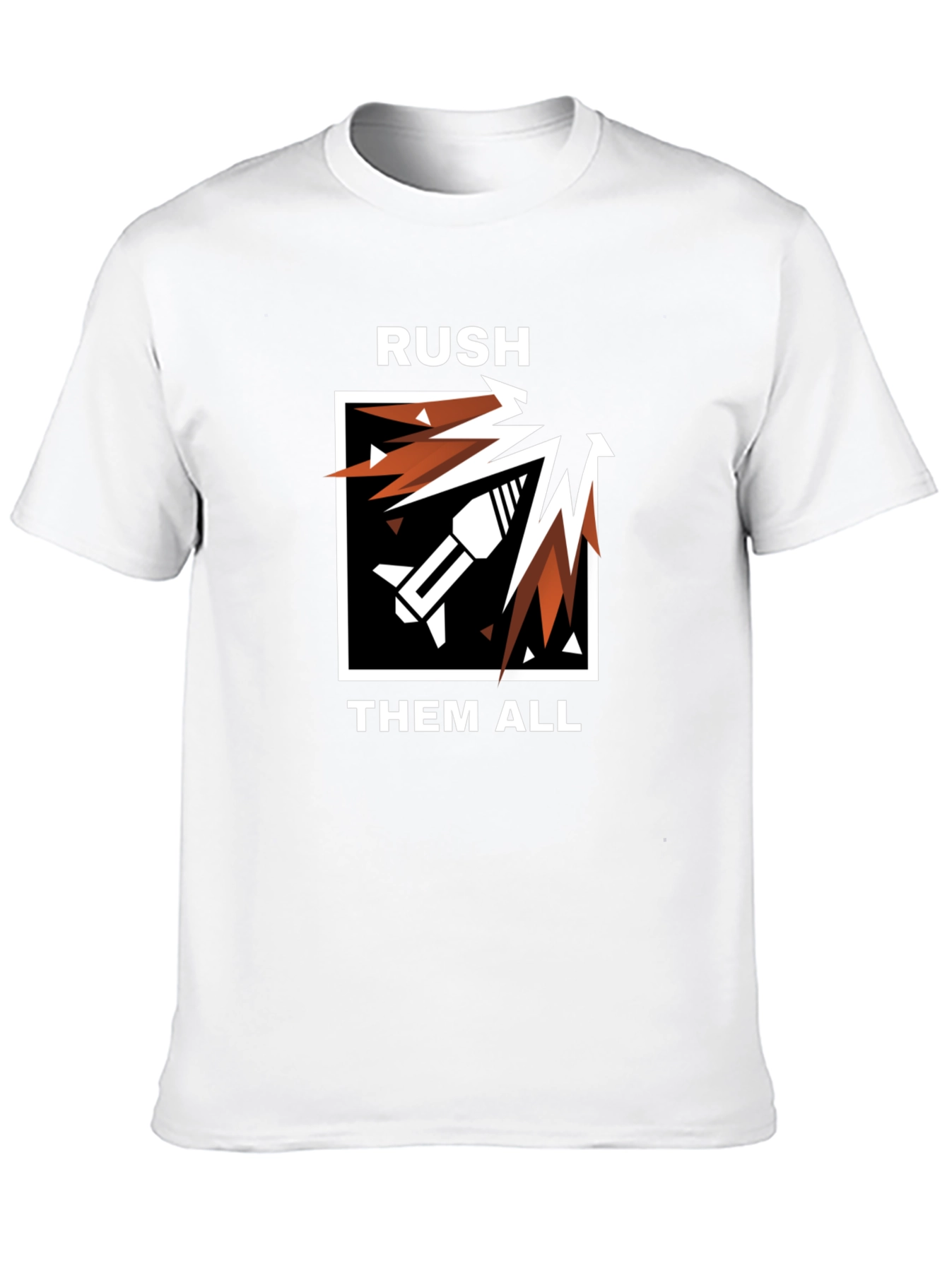 RUSH THEM ALL Black Graphic Tee - Gaming Apparel