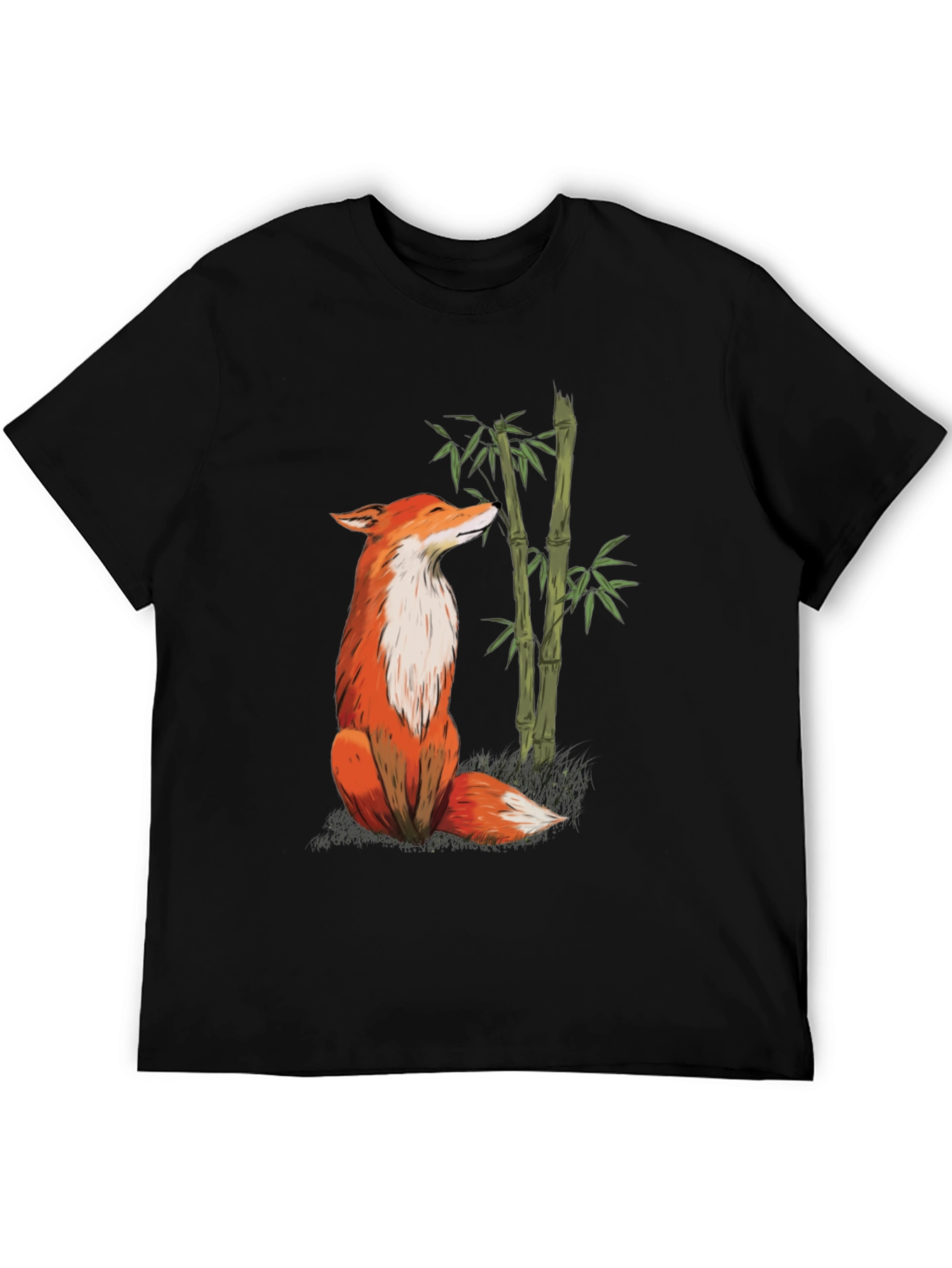Fox and Bamboo Graphic Tee - Black