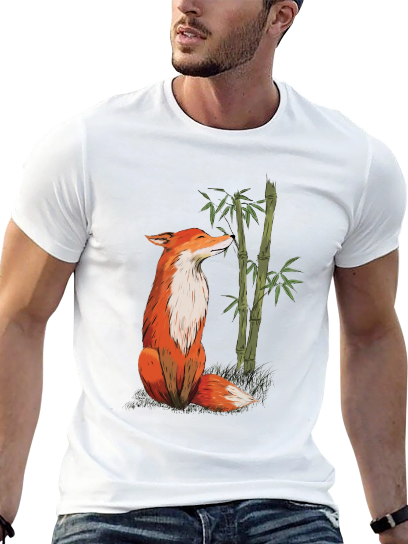 Fox and Bamboo Graphic Tee - Black