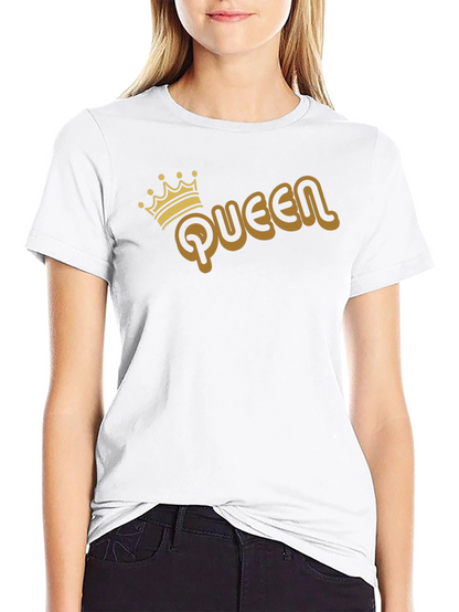 Queen Graphic Tee - Gold Print on Black