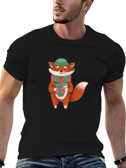 Festive Fox Graphic Tee - Holiday Cheer
