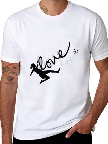 Love Soccer Black T-Shirt for Women
