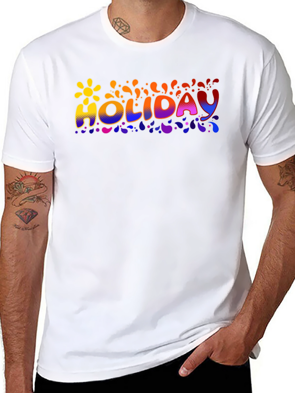 Holiday Graphic Print Crew Neck T-Shirt