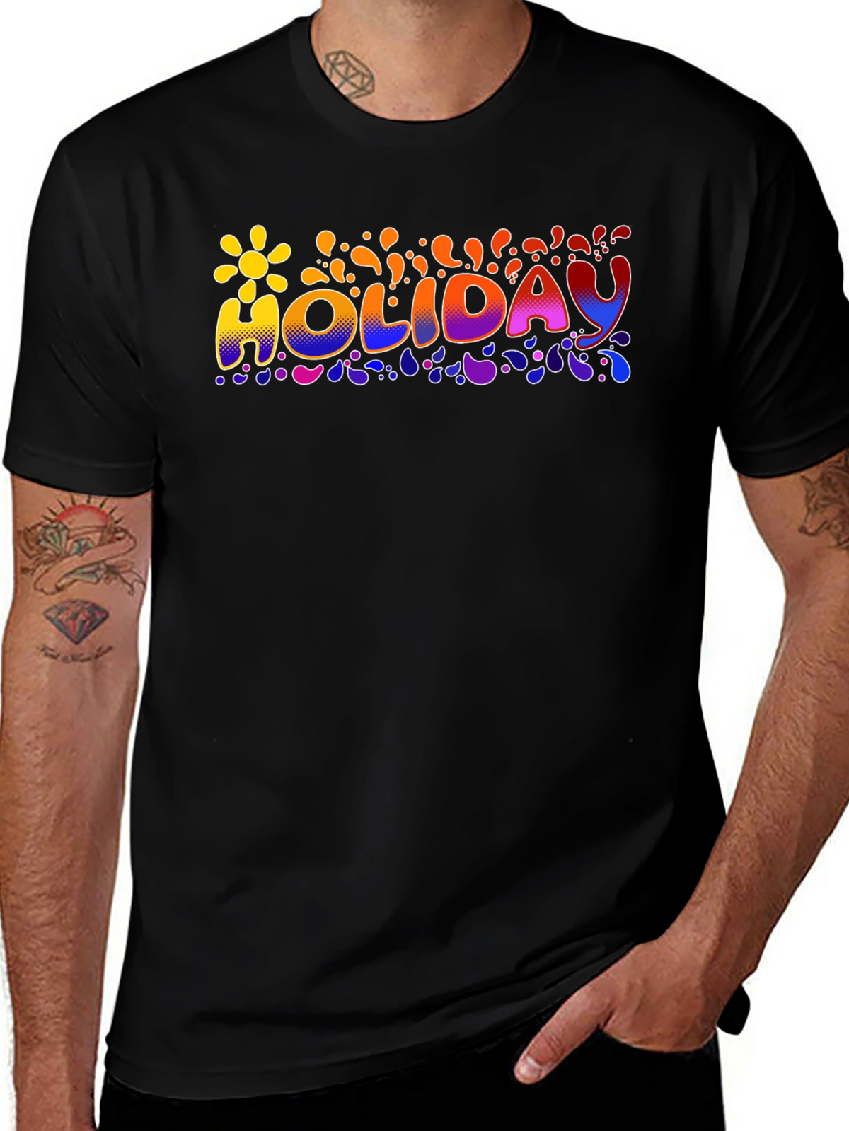 Holiday Graphic Print Crew Neck T-Shirt