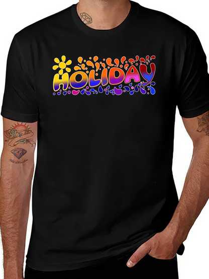 Holiday Graphic Print Crew Neck T-Shirt