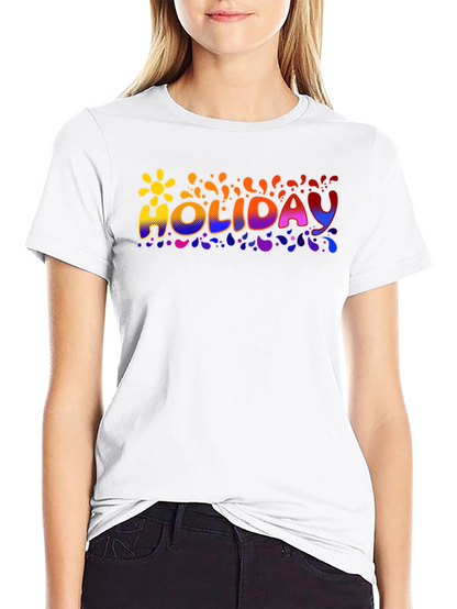Holiday Graphic Print Crew Neck T-Shirt