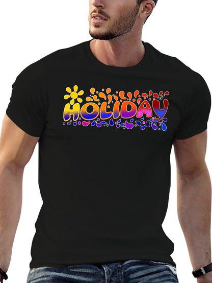 Holiday Graphic Print Crew Neck T-Shirt