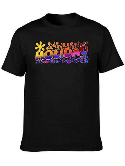 Holiday Graphic Print Crew Neck T-Shirt