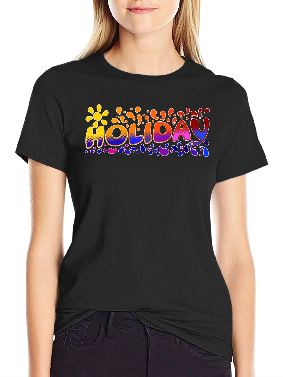 Holiday Graphic Print Crew Neck T-Shirt