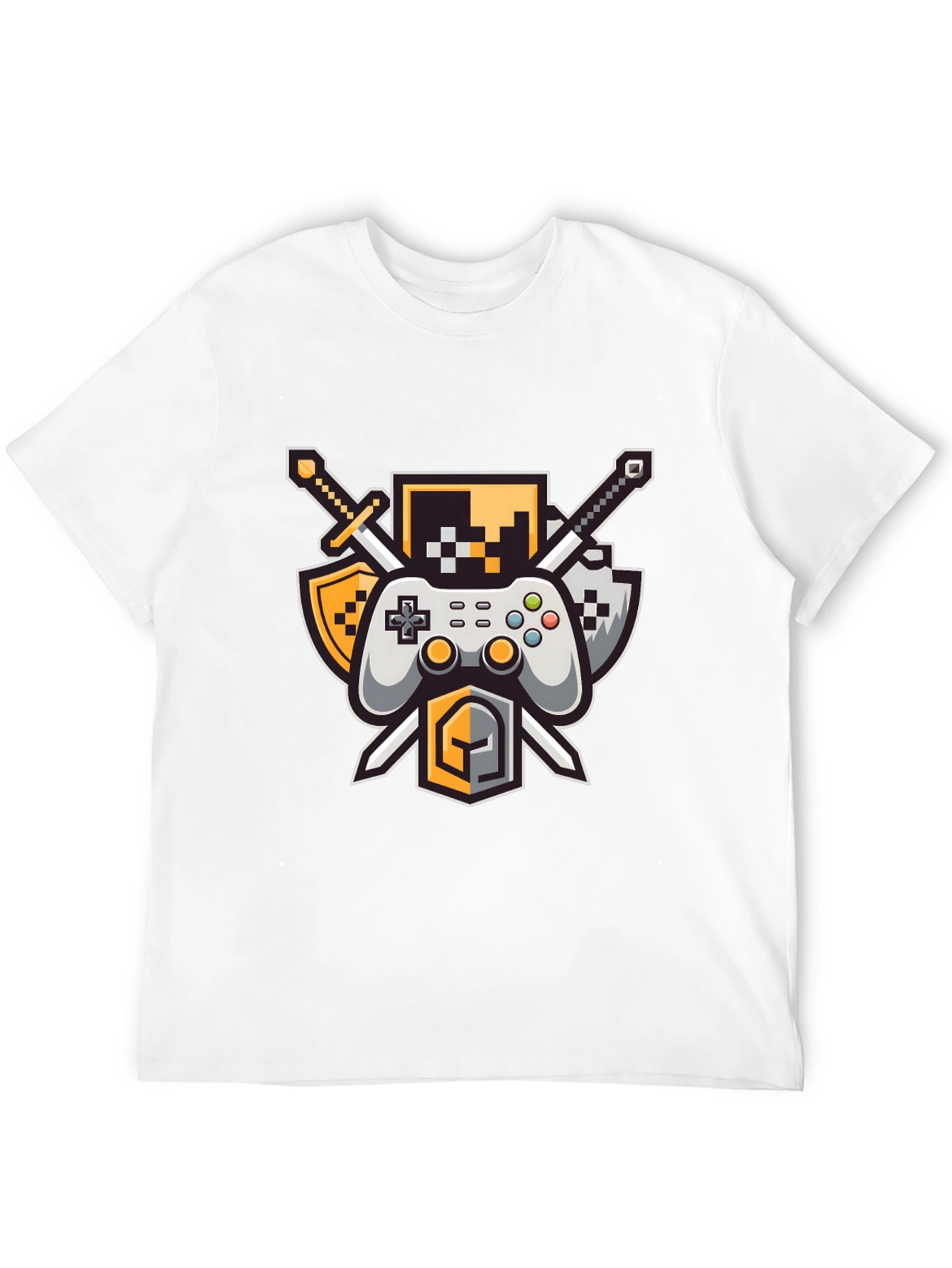 Gamers Crest Black T-Shirt - Sword & Controller