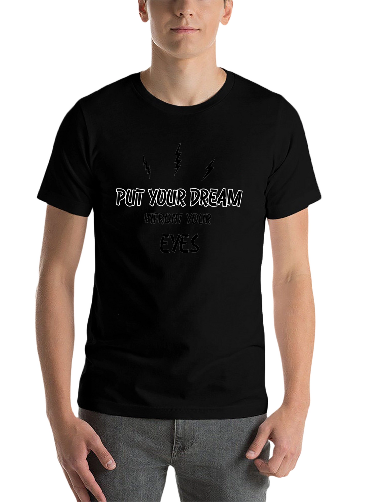 Dream Eyes Graphic Tee - Black Cotton T-Shirt