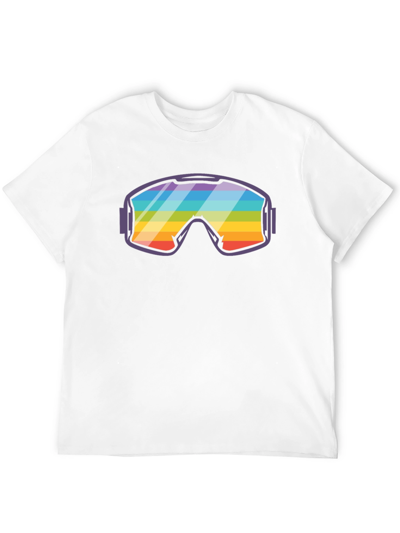 Rainbow Ski Goggles Graphic Tee - Cool & Comfy!