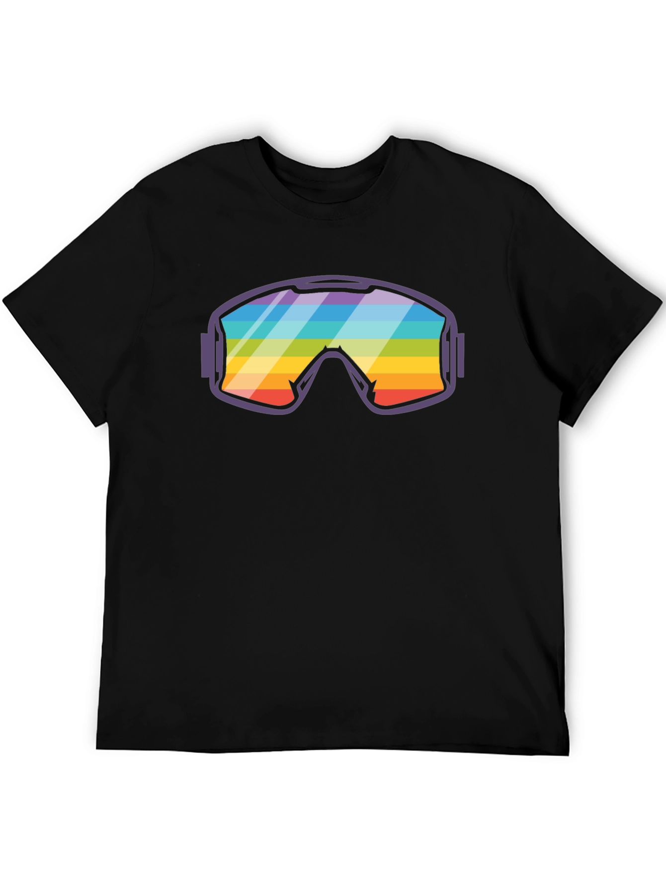 Rainbow Ski Goggles Graphic Tee - Cool & Comfy!