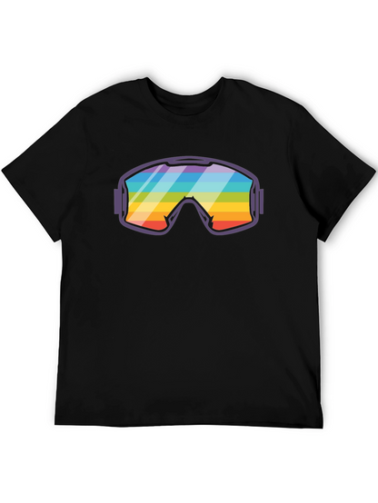 Rainbow Ski Goggles Graphic Tee - Cool & Comfy!