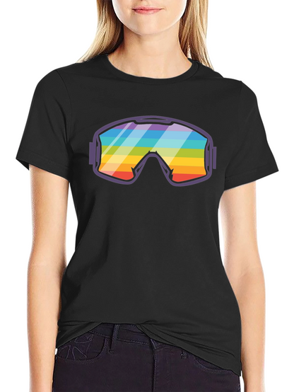 Rainbow Ski Goggles Graphic Tee - Cool & Comfy!