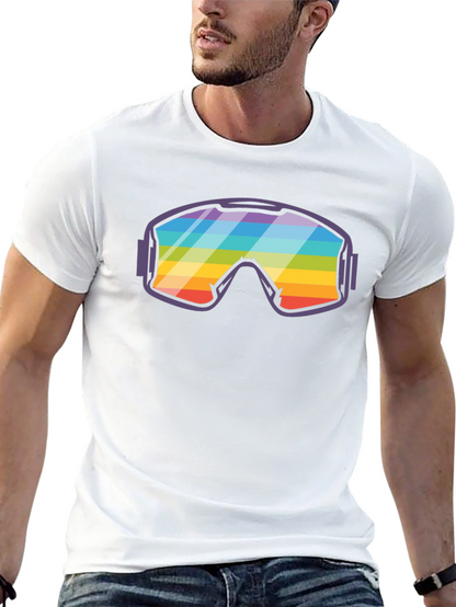 Rainbow Ski Goggles Graphic Tee - Cool & Comfy!